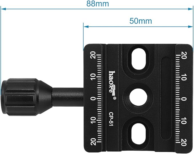Haoge CP-51 50mm Screw Knob Clamp Adapter for Quick Release QR Plate Camera Tripod Ballhead Monopod Ball Head Fit Arca Swiss