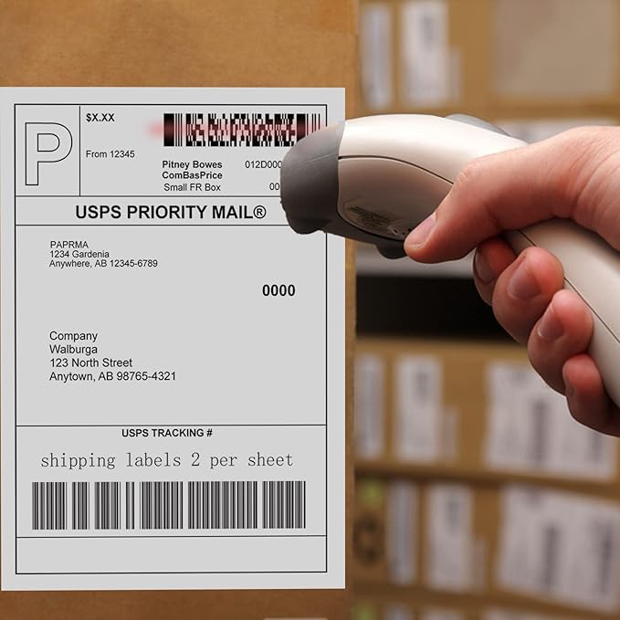 Full Sheet Labels 8.5” x 11” Sticker Paper Matte White, Large Shipping Label Paper for Inkjet Laser Printer, 250 Counts