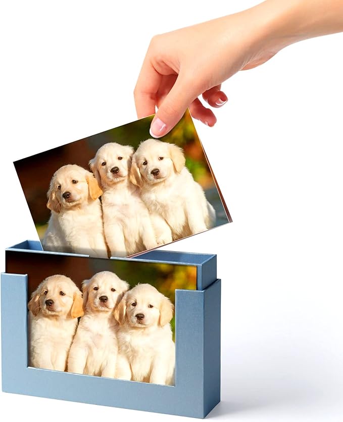 Aiuonenian Cardboard Photo Boxes For Pictures 5x7, Family Photos Storage Box Set, Photo Album Box, Small Photo Storage Box Archival For Couple Photos, Postcards Box(2pack)