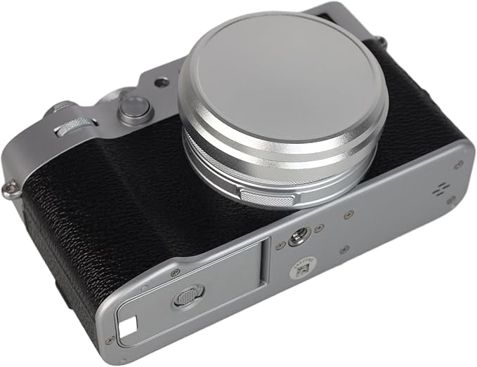 Foto&Tech Metal Lens Front Cover Fuji X100V Accessories, Fuji Lens Cap, Fuji X100V Lens Hood, X100V Lens Hood, X100V Lens Hood (Silver)