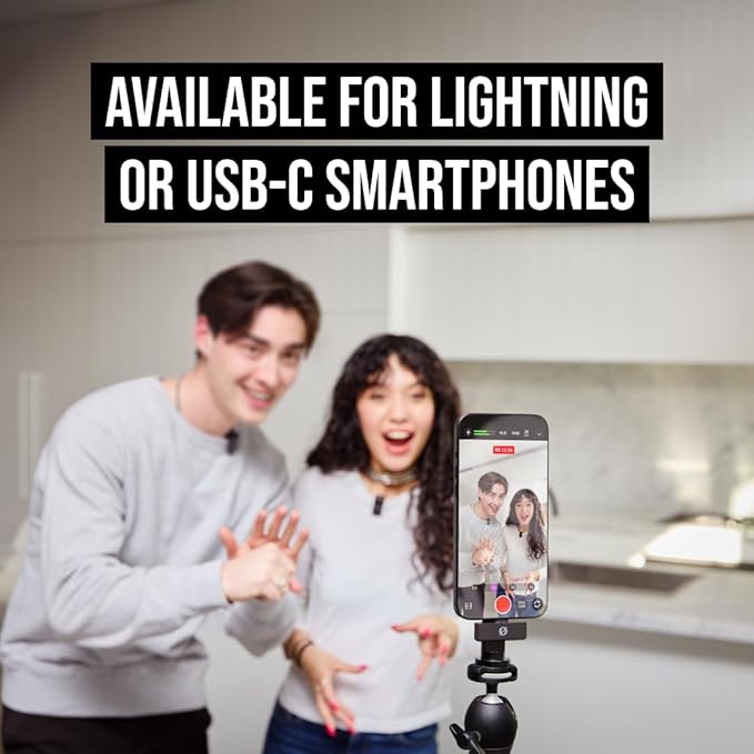 RØDE Wireless Micro - Compact Wireless Microphone, Two Mics with Charge Case for Smartphone Content Creation - Lightning, Black (iPhone ONLY)