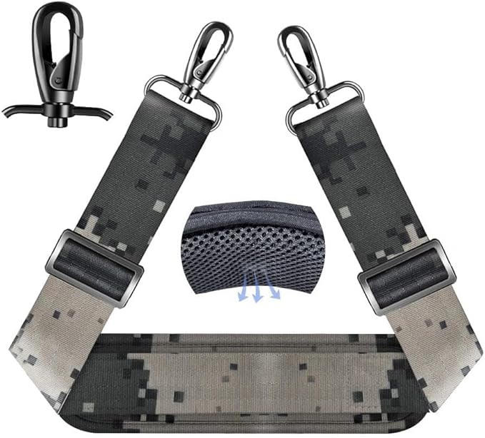 ZINZ 75" Shoulder Strap with Fixed Pad and Dual Balanced Buckles，Camouflage Gray
