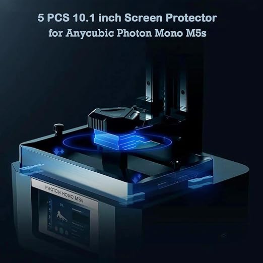5PCS Screen Protector for Anycubic Photon M5S, M5S Pro, Resin 3D Printer Scratch Proof Screen Protector Film for Anycubic Photon M5s, M5S Pro Resin LCD 3D Printer