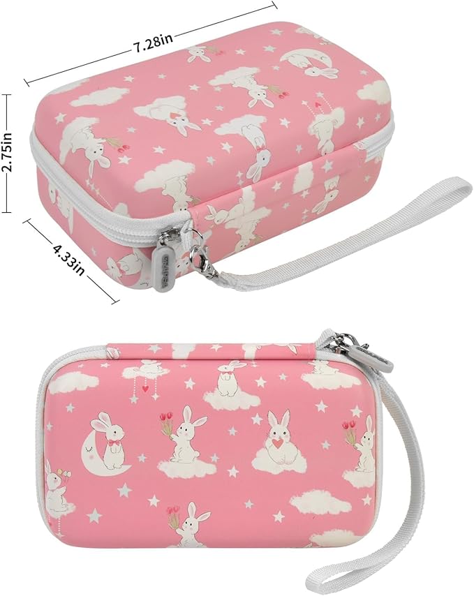 Case Compatible with ESOXOFFORE for Dylanto for Anchioo for WEEFUN for GKTZ for Amzelas for Mafiti Instant Print Camera for Kids, Film Camera Storage Holder Organizer Bag (Box Only)- Pink Rabbit