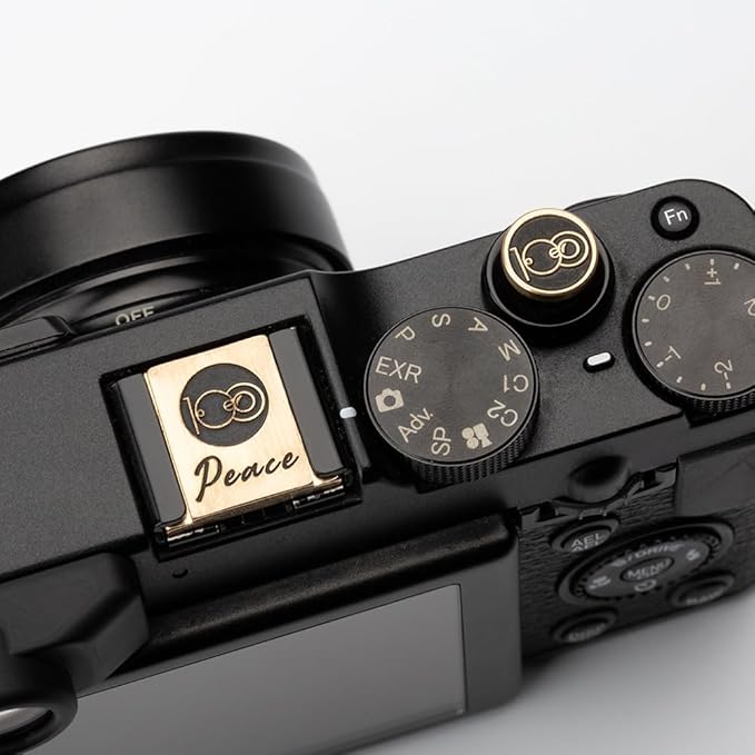100 Peace Camera hot Shoe Cover for Fujifilm X100VI X-T4 X-T30 X-T200 X-Pro3 X-Pro2 X-E4 for Nikon ZF z30 z50 (Copper Alloy-Set)