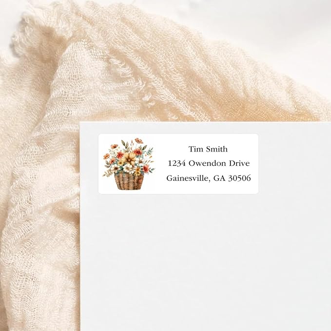 Address Labels Personalized Return Address Labels, 2.6" x 1" Fall Leaves Custom Mailing Label for Envelopes (30-1200) Customized Self Adhesive Stickers Printable Mail Envelope Adress Label, White
