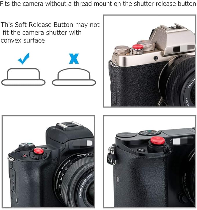 2X Camera Shutter Button Cap for A7 V A7V A7M5 A7CR A7CII ZV-E10 II ZV-E10 ZV-1 A7C A6700 A6600 A6500 A6400 A6300 A6100 A7SIII A7RII A7SII A7II A7 A7S A7R RX100VII VI V IV III EOS M10 M5 M6 Mark II