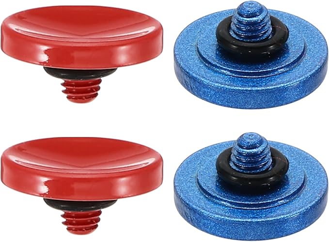 PATIKIL Camera Shutter Button, 2 Pack Soft Shutter Release Button Pure Copper Camera Button Concave Suitable for Nikon for Fujifilm for Leica DSLR/SLR Camera, Red Blue