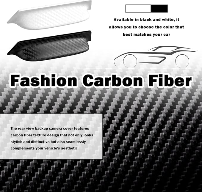 2PCS Backup Camera Rain Shield,Carbon Fiber Backup Camera for Car Anti-Rain Cover for Clear Rear View,Universal Reverse Cameras for Car Rain Cover Fits Cars/SUVs/Trucks (White/2PCS)