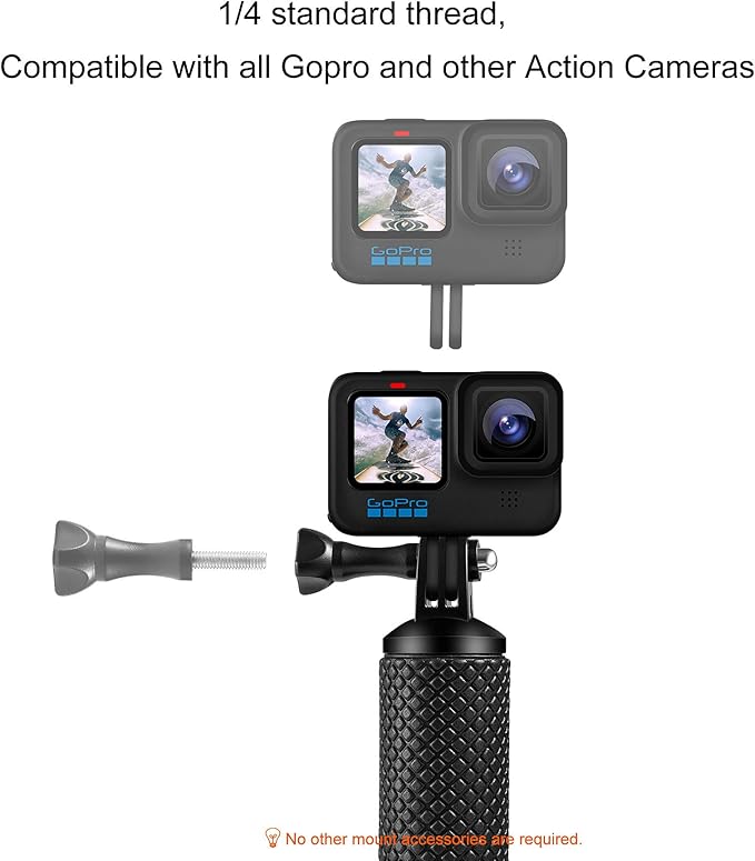 Yullmu Floating Hand Grip, Waterproof Pole Mount for GoPro Hero 13/12/11/10/9/8/7/6/5/4/3/3+/2/1 Session, Handle Mount Accessories for Fusion AKASO DJI Osmo Action Cameras