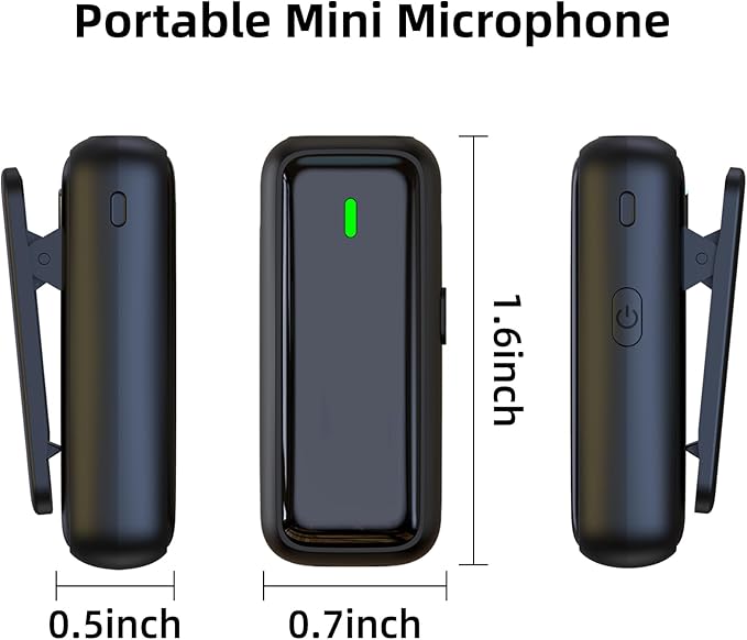 Wireless USB Microphone for PC Laptop iPhone 16/15 Android Phone - Noise Canceling Lapel Lavalier Mic with 24H Charging Case for Video Recording Vlog TikTok Podcast Live Streaming (USB & USBC)