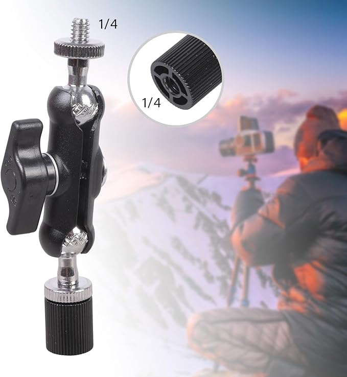 Heavy-Duty 1/4Inch Thread Adapter with Anti-Slip Grip for Camera Tripods & Lighting Gear Adjustable Angle Camera Tripod Extension