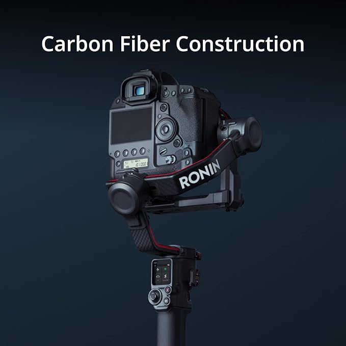 DJI RS 2 - 3-Axis Gimbal Stabilizer for DSLR and Mirrorless Cameras, Nikon, Sony, Panasonic, Canon, Fuji, 10lbs Tested Payload, 1.4” Full-Color Touchscreen, Carbon Fiber Construction, Black