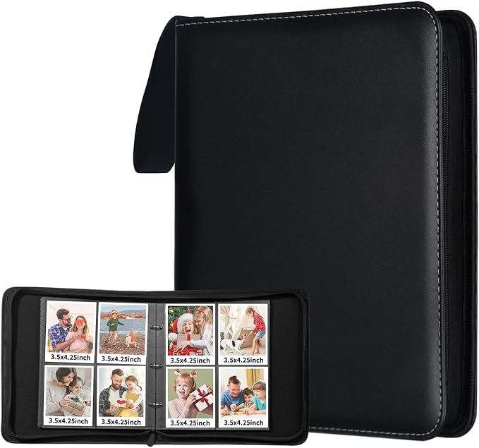 Polaroid Photo Album Book with 240 Pockets 3.5x4.25 Inch Pictures Fits for Polaroid i-Type, 600, SX-70，Go instant photos and Fujifilm Instax Wide Square Photos（Black）