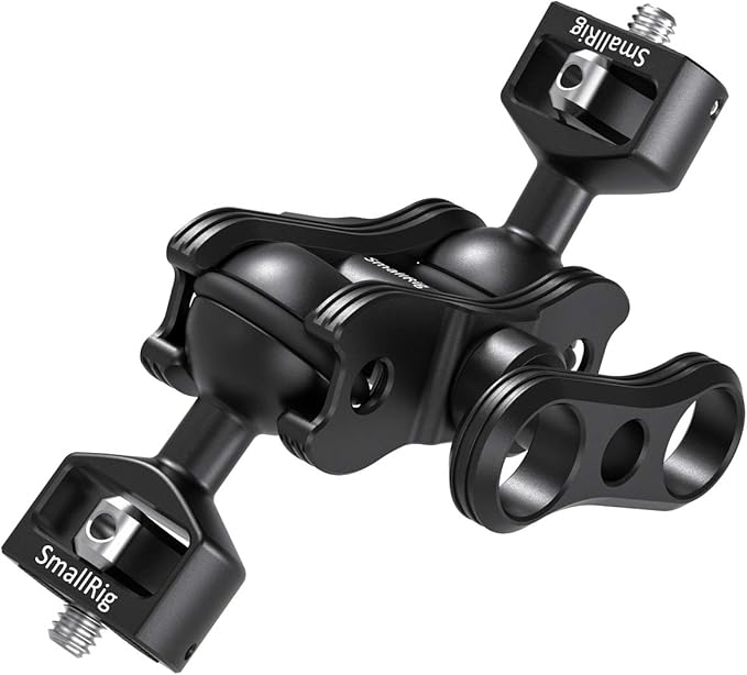 SMALLRIG Articulating Magic Arm with Double Ballheads (1/4" Screw) Monitor Mount for Field Monitor, Lights, Audio Recorders - 2070