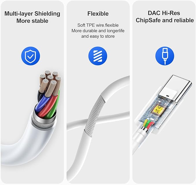 USB C Headphones 2 Pack, Type C Earphones with Microphone & Remote Control Noise Cancelling Wired Earbuds USB C for iPhone 17 16 15 Pro Max, iPad Pro, Samsung Galaxy S25 S24 Ultra, Pixel 9