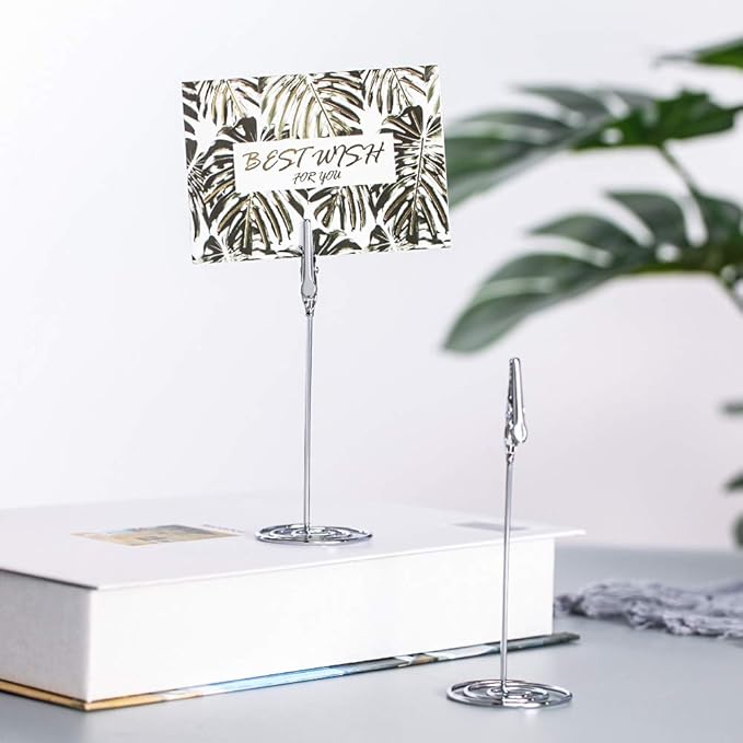 Artliving 12pcs Place Card Holder Memo Holder Clip Photo Holder Table Number Holder Sliver