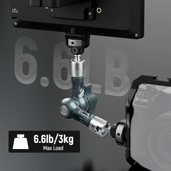 NEEWER 7" Articulating Magic Arm, Camera Monitor Mount Ball Heads Anti Twist Pins 1/4" 3/8" Screws for DSLR Action Camera Webcam Video Light Compatible with SmallRig Cage Rig, Max Load 6.6 lbs, UA082