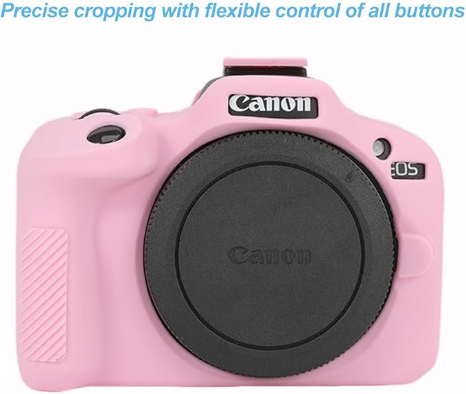 Pocoukate Case for Canon EOS R100 Camera, Soft Silicone Protective Cover Skin with EOS R100 Screen Protector Accessories for EOS R100 Mirrorless Camera Silicone Case - Pink