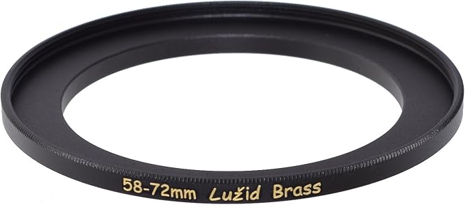 58mm to 72mm Brass Step Up Ring Filter Adapter Luzid (5872)