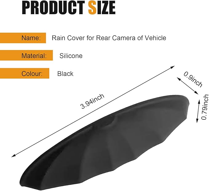 Car Rear View Backup Camera Cover, Backup Camera Rain Shield Protection Sticker, Wider Design Rear Cameras Rain Cover for Blocking Rainwater, Universal Car Modification Accessories (Black)