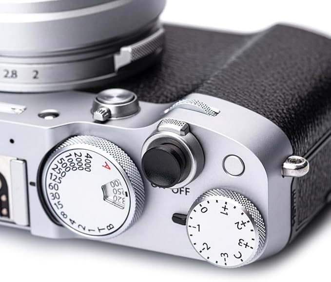 Camera Metal Shutter Release Button for Fujiflm X100VI,X100V,X-T3,X-T2,X-T30,X-PRO1,X-PRO2,X-PRO3,X-M5 X-E5 X-Half,for LeicaM10,M9,for Nikon Df DSLR/SLR (Black)