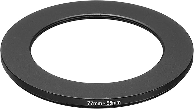 PATIKIL 77mm-55mm Metal Step Down Ring, Camera Lens Filter Adapter Ring Aluminum Filter Adapter Ring for Camera Lenses Hood, Black