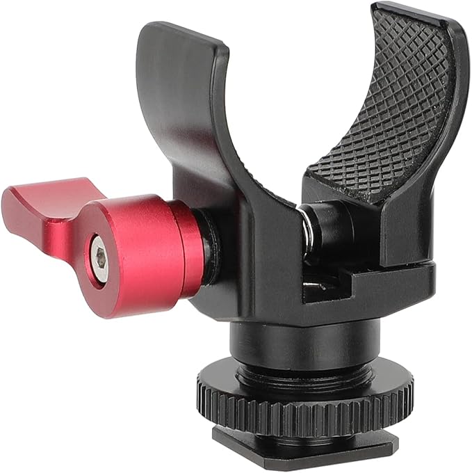 CAMVATE Shotgun Microphone Holder with Shoe Mount Adapter - 3138