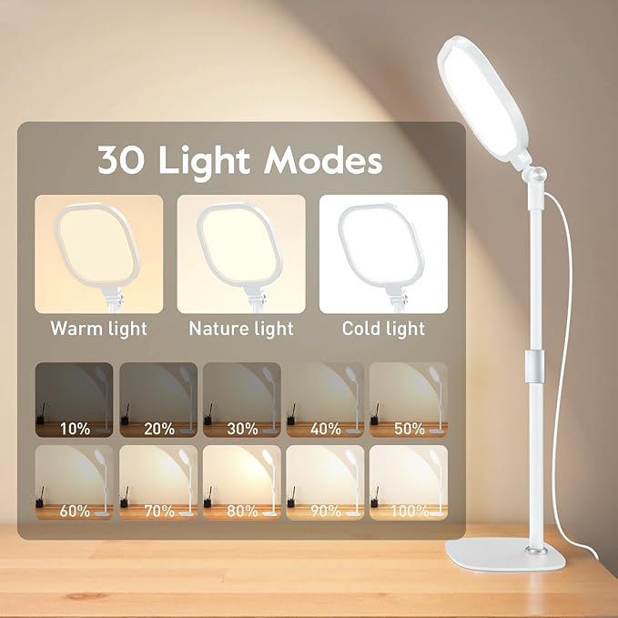 White 1Pack Video Conference Lighting for Zoom Meeting, Ring Light for Desk with Flexible Stand