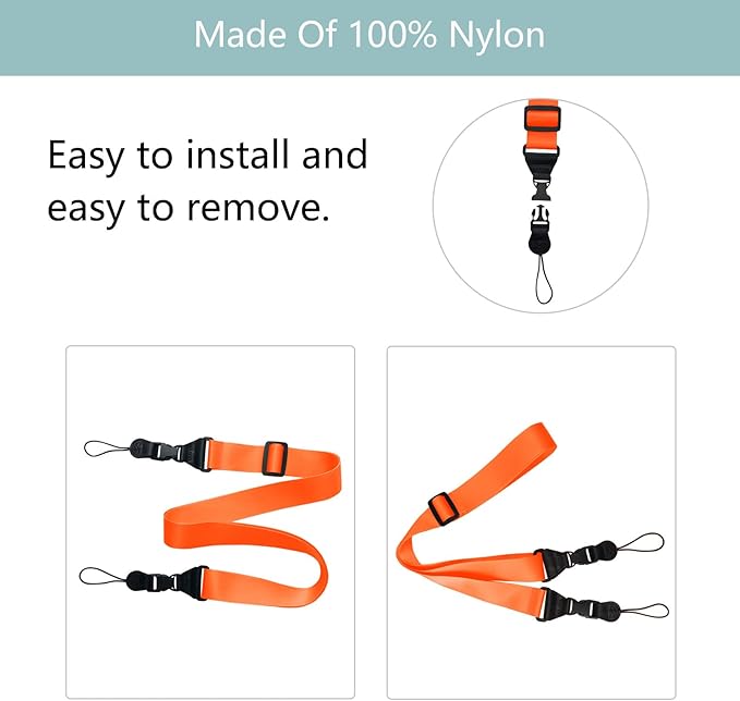 Adjustable Shoulder Strap:Comfortable iPad Strap Nylon Neck Lanyard for iPad/Samsung Tablet Case,Camera Binocular Crossbody Laptop Luggage Bag(Orange)