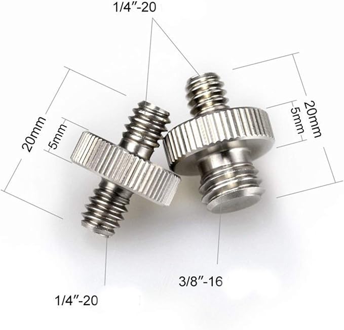 Maxmoral 3 Sets 1/4 Inch to 3/8 Inch Threaded Screw Mount Adapter Set for Camera Tripod Monopod DSLR Camera Flash Trigger - Female to Female Adapter, Male to Male Screw, Reducer Bushing Screw