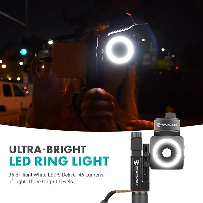 Movo SmartCine W2 - Wireless Smartphone Video Kit with Phone Rig, Dual Wireless Lavalier Microphone System, LED Light, Wide and Fisheye Lenses for iPhone/Android Phones - YouTube, TIK Tok Kit