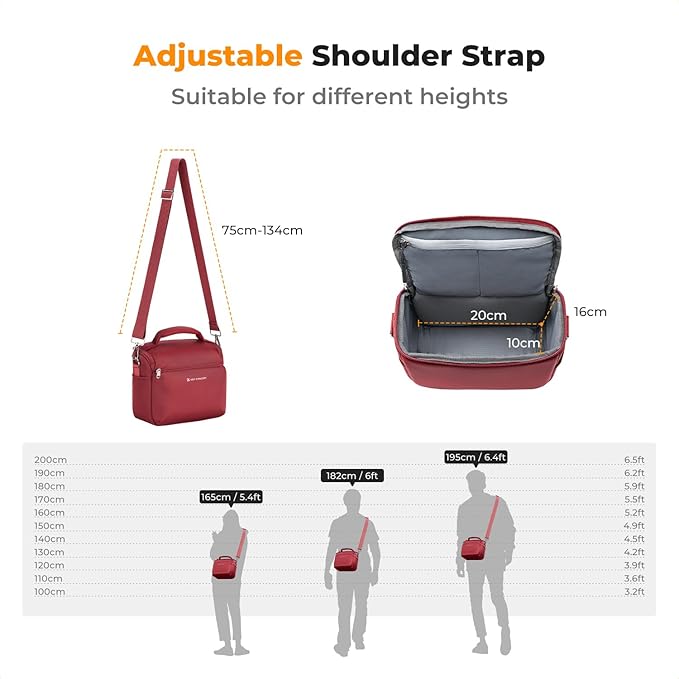 K&F CONCEPT Camera Sling Bag Small Crossbody Camera Case DSLR/SLR/Cute Compact Shoulder Photography Bags for Photographers