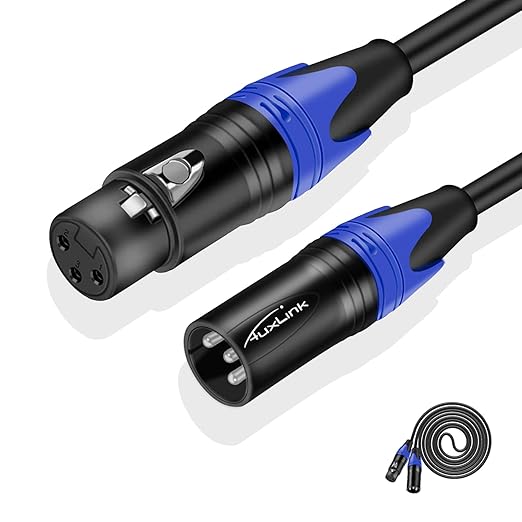 XLR Cables 50ft, Microphone Cable, XLR Male to Female Mic Cable 3 Pin for Speaker Systems, Radio Station, and More - 1 Pack 50 Feet