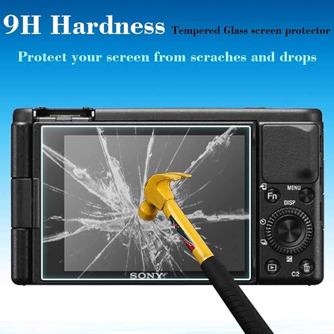 ULBTER Screen Protector for Sony ZV-1 II/ZV-1 / ZV1 II ZV1 ZV-E10 ZVE10 Camera & Hot Shoe Cover 0.3mm 9H Hardness Tempered Glass Cover Anti-Scrach Anti-Fingerprint Anti-Dust Anti-Bubble [3+2 Pack]