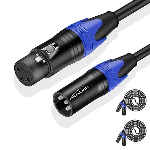 XLR Cable 50ft 2 Pack, XLR Microphone Cable Male to Female, Balanced XLR Cable Suitable for Preambles, Speaker Systems, Radio Station and More