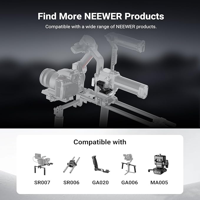 NEEWER Gimbal Mount for RS5/RS4/RS4 Pro/RS3/RS Pro, Arca Type Quick Release Shoulder Rig NATO Rail Camera Stabilizer Adapter Compatible with DJI SmallRig V Mount Battery Accessories, GA031