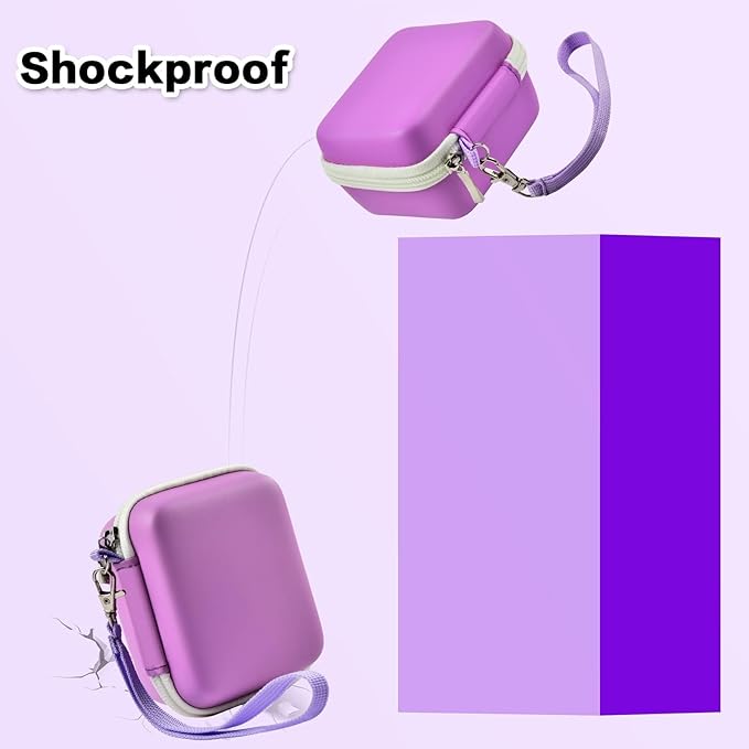 ANKHOH Camera Case for Seckton/for Desuccus/for PROGRACE/for Rindol/for GKTZ/for Dylanto/for GPOSY/for OZMI Kids Digital Camera, Kid Camcorder Storage Box Cable Accessory-Bag Only, Light Purple