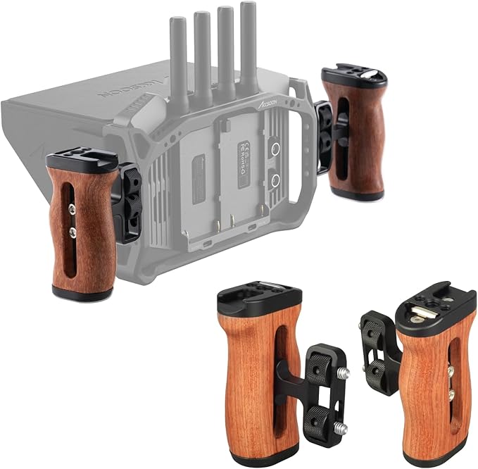 Accsoon Side Handle Handgrip for CineView M7 Pro Camera Monitor with 1/4"-20 Threaded Holes, 35mm Up and Down Adjustable Reversible Grip for Monitor/Smartphone/iPad/Tablet/DSLR Camera Cages(1 Pair