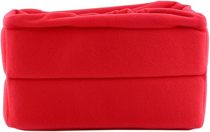 Universal Padded DSLR Camera Insert Bag, Shockproof Camera Sleeve with Adjustable Foam Dividers, Velvet Lined Protective Cover for SLR Cameras and Lenses in Backpacks (Red)