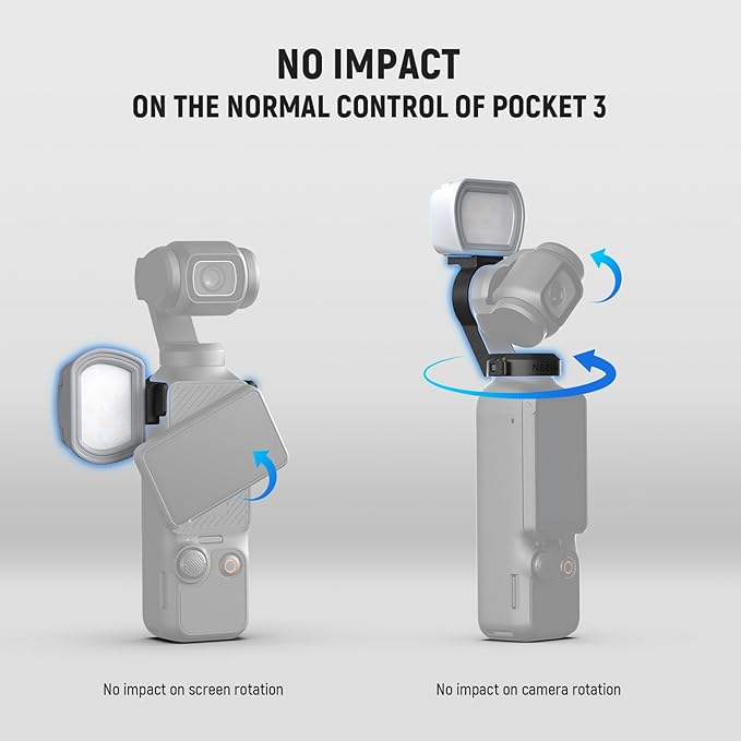 NEEWER Basics 2 Pack Magnetic Auxiliary Light Compatible with DJI OSMO Pocket 3 Gimbal Camera Creator Combo, USB C Rechargeable Mini LED Fill Light Attachment for Selfie Vlog Video Recording, M21