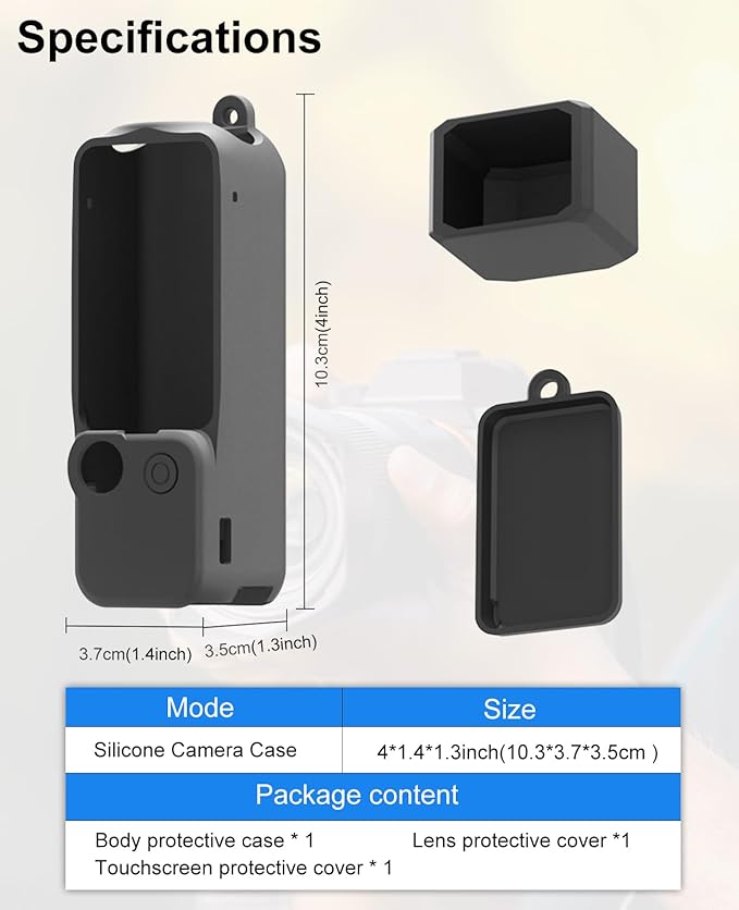 PULUZ Pocket 3 Silicone Cover, Soft Protective Case Compatible with DJI Osmo Pocket 3, Lens Protector Screen Protector Grip Cover Accessories(Black)