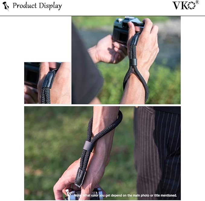 Soft Wrist Strap - Rope Hand Strap for Point-and-Shoot, Mirrorless, Small Cameras - Black