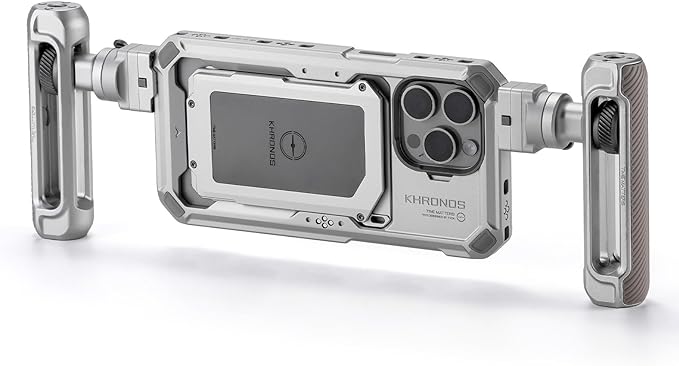 Tilta Khronos Lightweight Kit Compatible with iPhone 15 Pro Max - Titanium White | Includes Phone Case and Adjustable Handles