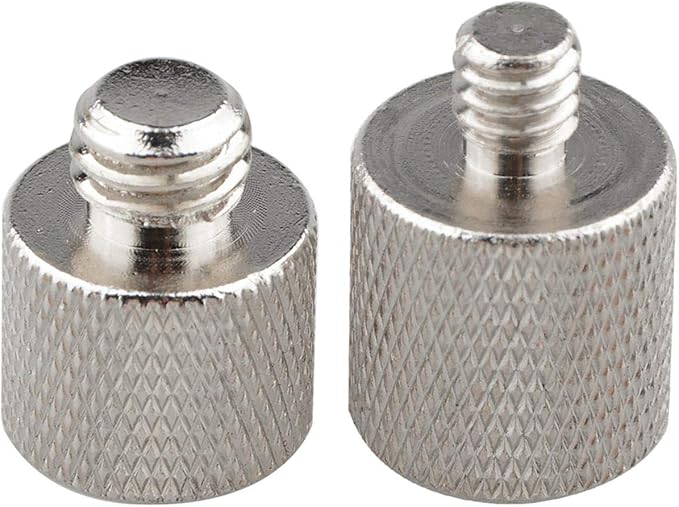 CAMVATE 1/4" Female to 3/8" Male & 3/8"-16 Female to 1/4"-20 Male Screw Adapter for Tripod and Camera and Qr Plate/Adapter Brass - 0910