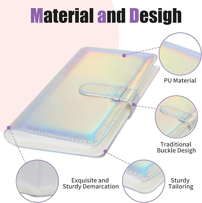 Riosin 108 Pockets Mini Album Compatible with Fujifilm Instax Mini film, Suitable for Instax Mini 12/11/7+/9/Evo/Link 2, 2x3"Photo Album for Canon ivy 2 Kpop Photocard (Magic Silver)