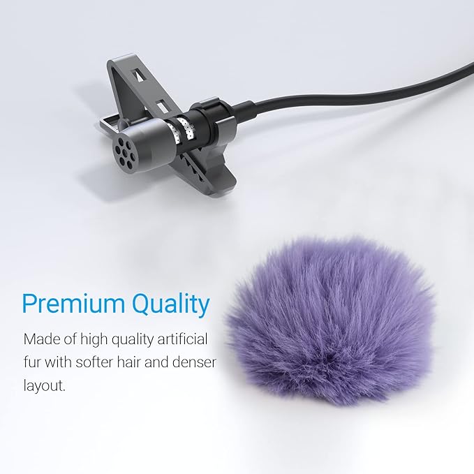Cubilux Wind Muff (Dead cat) for lavalier Lapel Microphone, Outdoor Furry Windscreen for Mini Clip-On MIC, Multi-Color 9-Pack (Furry Cover, 9-Pack, Multi-Color)