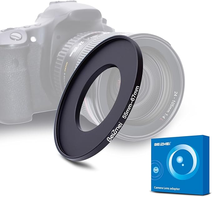 55mm to 67mm Camera Filters Ring,Filters Ring Compatiable All Brands Ø55mm Lens to Ø67mm Camera Accessory.Made of CNC.