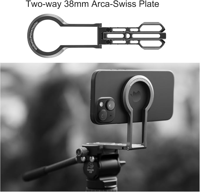 Magnetic Phone Tripod Stand, Aluminium Alloy Strong Magnet Quick Mount Foldable Mini Tripod for iPhone 17/16/15/14/13/12 Series & Android, Ultra-Light Portable Pocket Cell Phone Stand