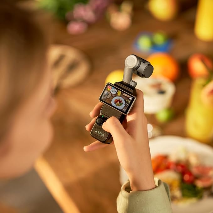 Xtra Muse, Vlogging Camera with 1'' CMOS & 4K/120fps Videos, Pocket Camera with 3-Axis Gimbal Stabilizer, Fast Focusing, Face/Object Tracking, Digital Video Camera for Photography, Digital Camera
